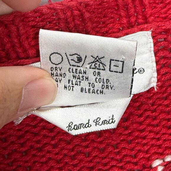 Vintage Alexandra Bartlett Christmas Bear Cardigan Sweater Red Size S Winter - Picture 5 of 6